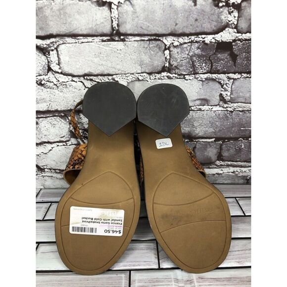 Franco Sarto Dandelion Snake Print Ankle Strappy Brown Leather Heels Women Sz 6M - Picture 7 of 16